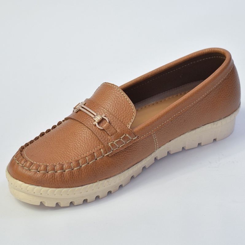 Sepatu SlipOn Wanita Kulit Asli Sepatu Flat Moccasin Kulit Grammer