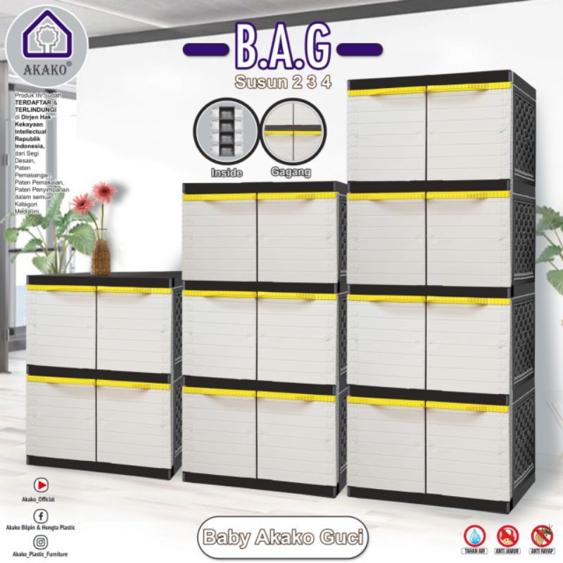 AKAKO - Lemari Plastik Baby / Mini Akako Motif Gucci ( Susun 2, 3 dan 4) Lemari Pakaian Plastik, Lem