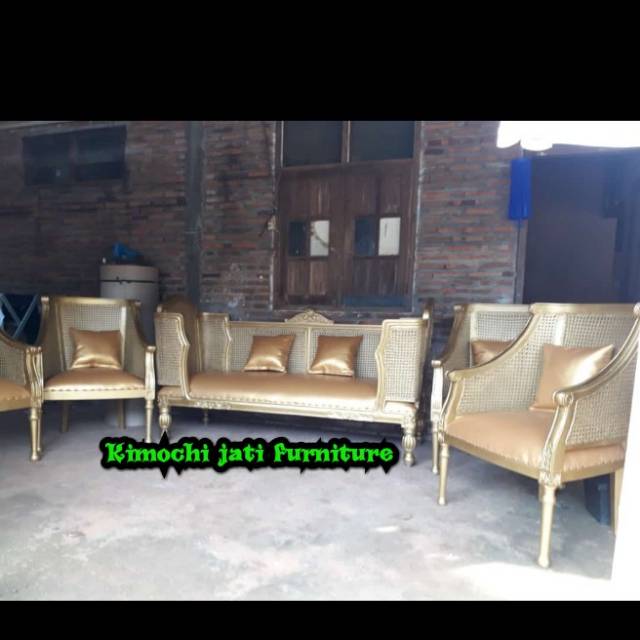 Kursi manten rotan kursi pelaminan rotan sofa rotan mebel jepara