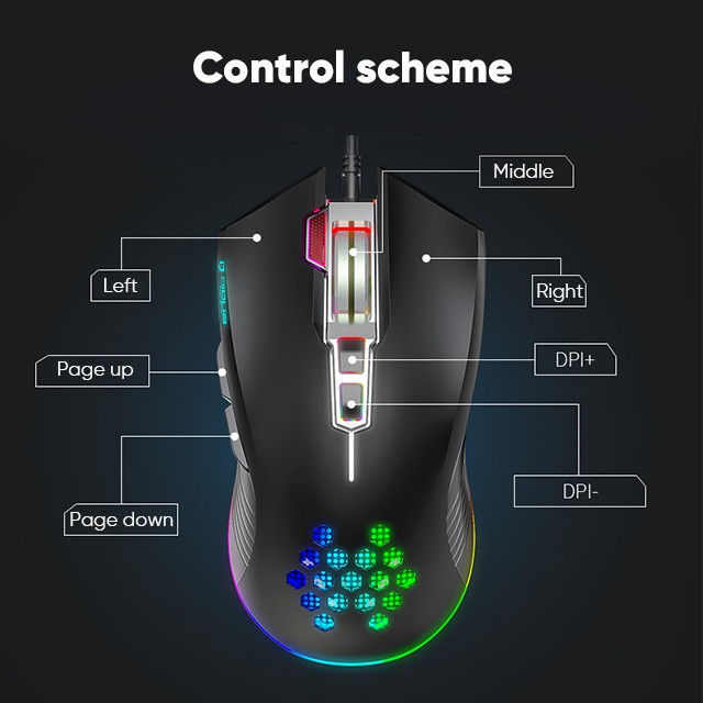 Bepop Mouse Gaming 4000dpi RGB LED USB 1,8 Meter B862