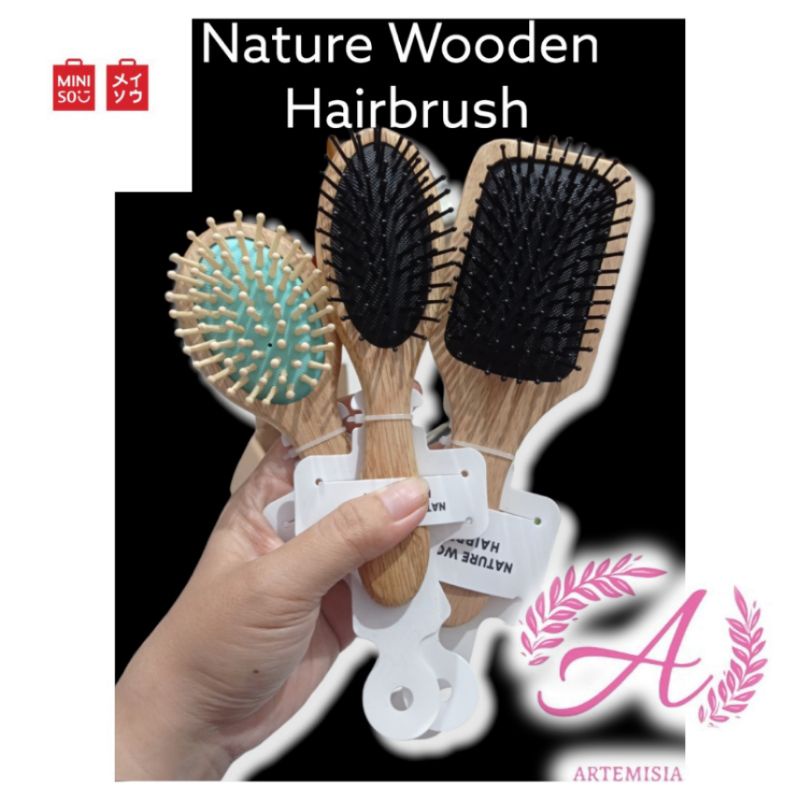 Sisir Kayu Hairbrush Miniso Nature Wooden