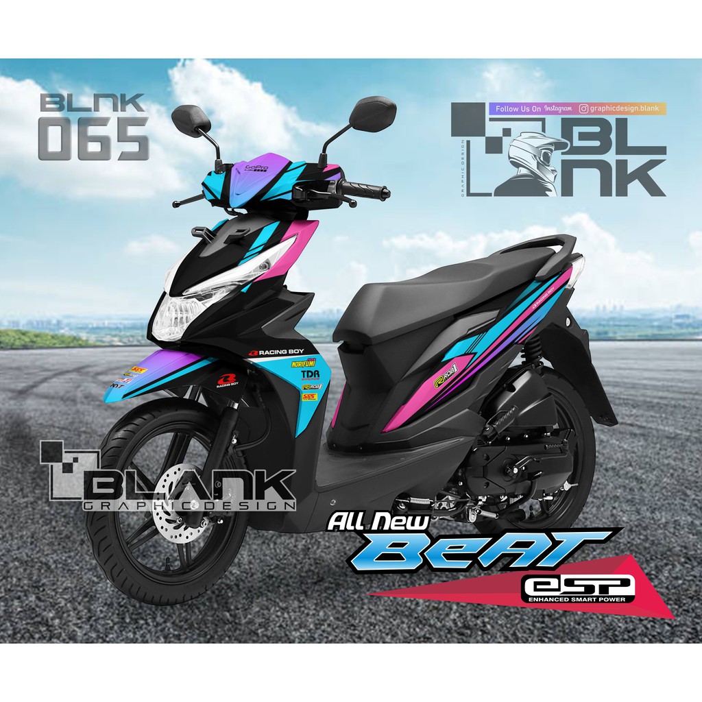 Stiker Decal Motor Beat eSP Beat Street 2017 - BLNK-065 Rainbow
