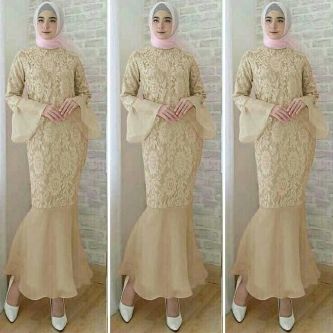 PROMO## MAXI DRESS MUSLIM/ MAXY HIJAB PESTA CANTIK - MERMAID (vs) - Mocca ~~~
