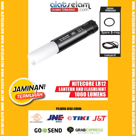 Senter Nitecore Flashlight LR12 Handheld 2 in 1 Lantern and Flashlight 1000 Lumens - Uses 1 x 18650