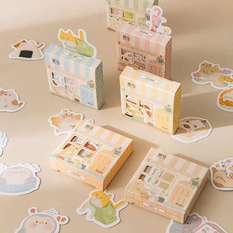 (45 pcs) STIKER LUCU KERTAS UNTUK SCRAPBOOK DAN LAIN LAIN