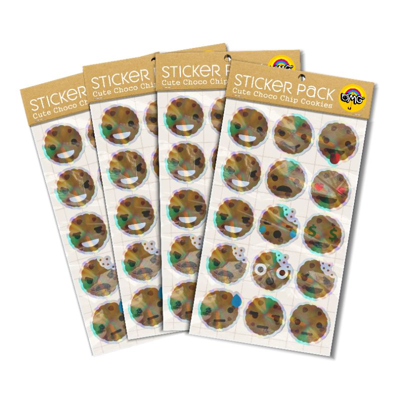 

Stiker Hologram Cute Choco Chip Cookies isi 15pcs Stiker Aksesoris Hp Laptop Aesthetic Waterproof