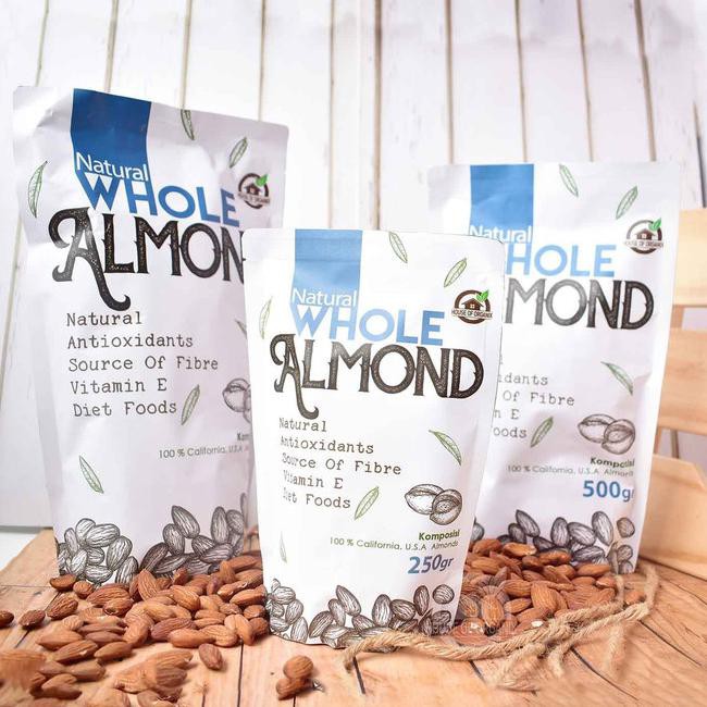 

K5Vc Natural Whole Almond ( Kacang Almond Natural ) 250 Gr Q0Tp