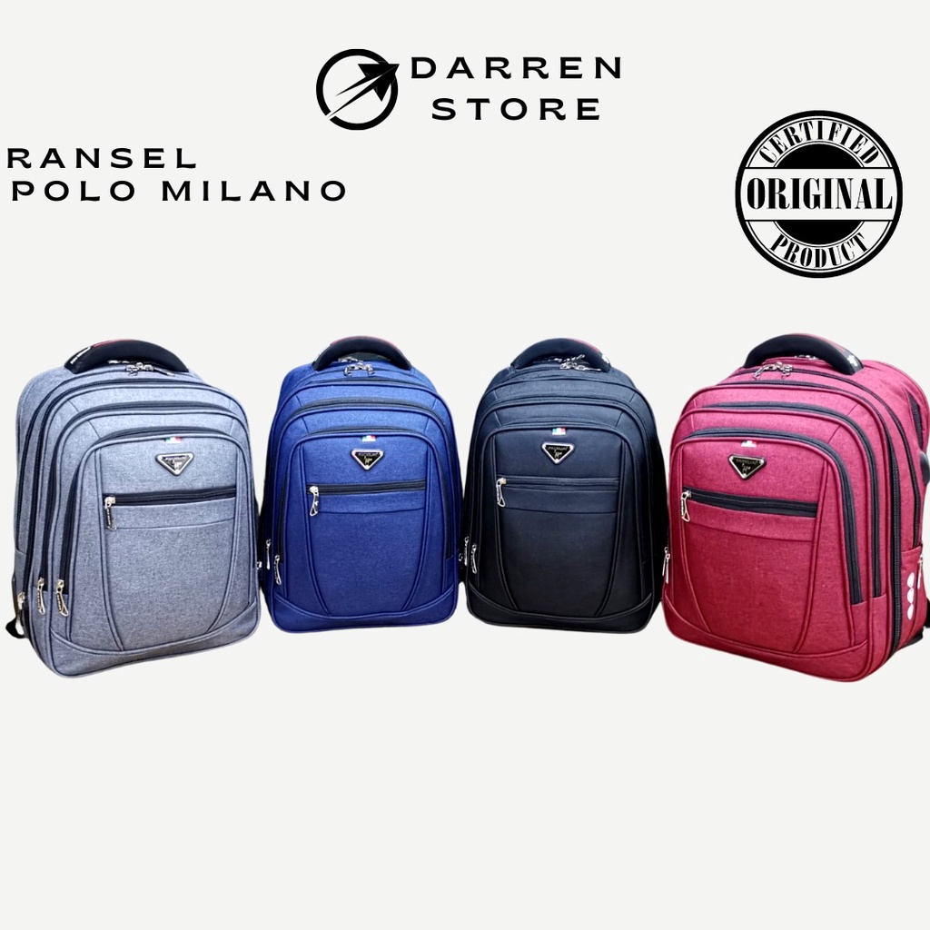 Tas Ransel Laptop Polo Milano 88326 ORIGINAL Ransel anti air Ransel Pria Ransel Wanita Ransel laptop Waterproof Tas Pria Tas Wanita Tas pria wanita Ransel laptop pria Ransel laptop wanita Ransel USB FREE Raincover + Botol