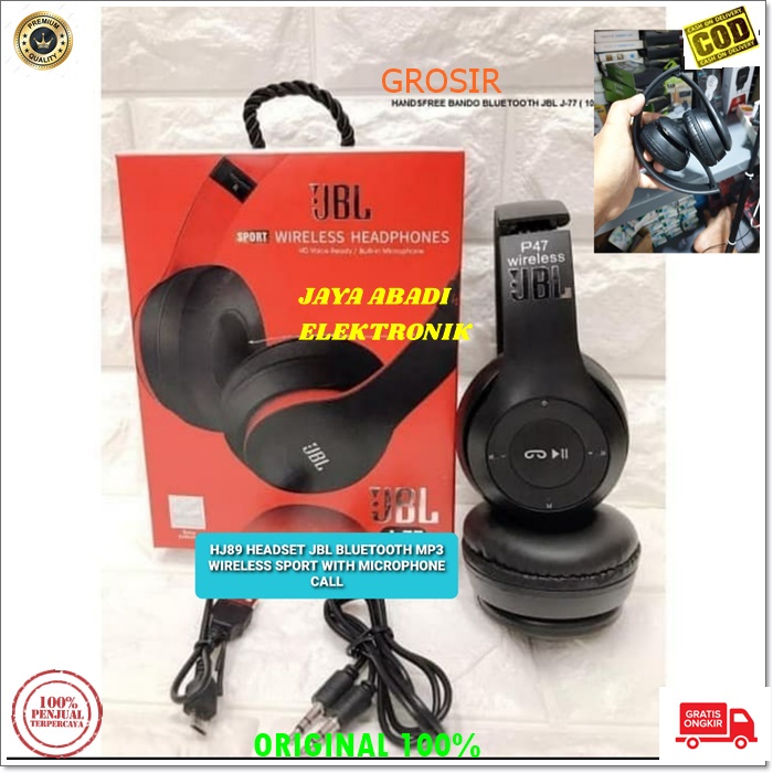 J258 HEADPHONE JBL BLUETOOTH HEADSET BLUETOOT STEREO WIRELESS LIPAT HANDSFREE BATERAI SYSTEM CASAN CHARGER WIRELES BLUTUT MUSIK CALL SUPER BASS AUDIO SPORT Headphones bluetot stereo microphone HD voice cas bluetoot musik control audio BISA SEGALA JENIS
