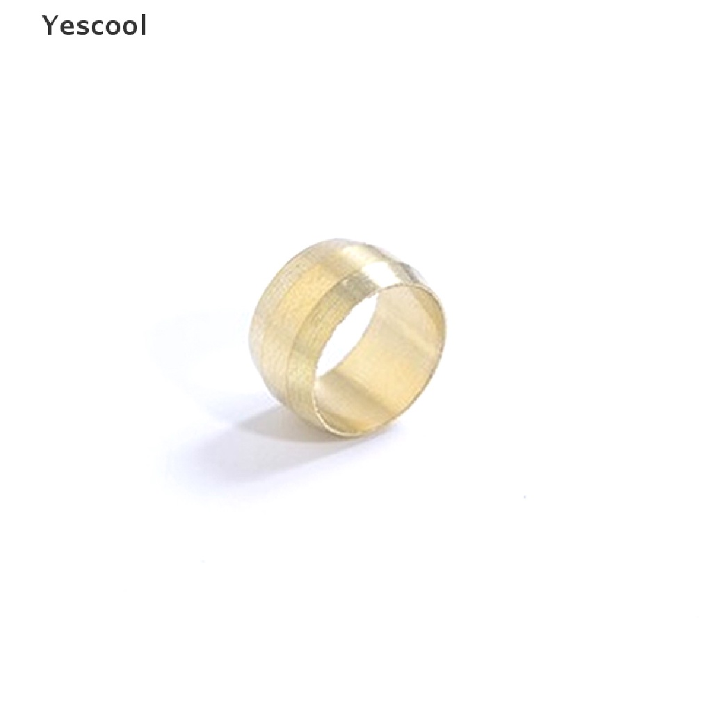 Yescool 10pcs ring Segel Kompresi ferrule Ganda Bahan Kuningan