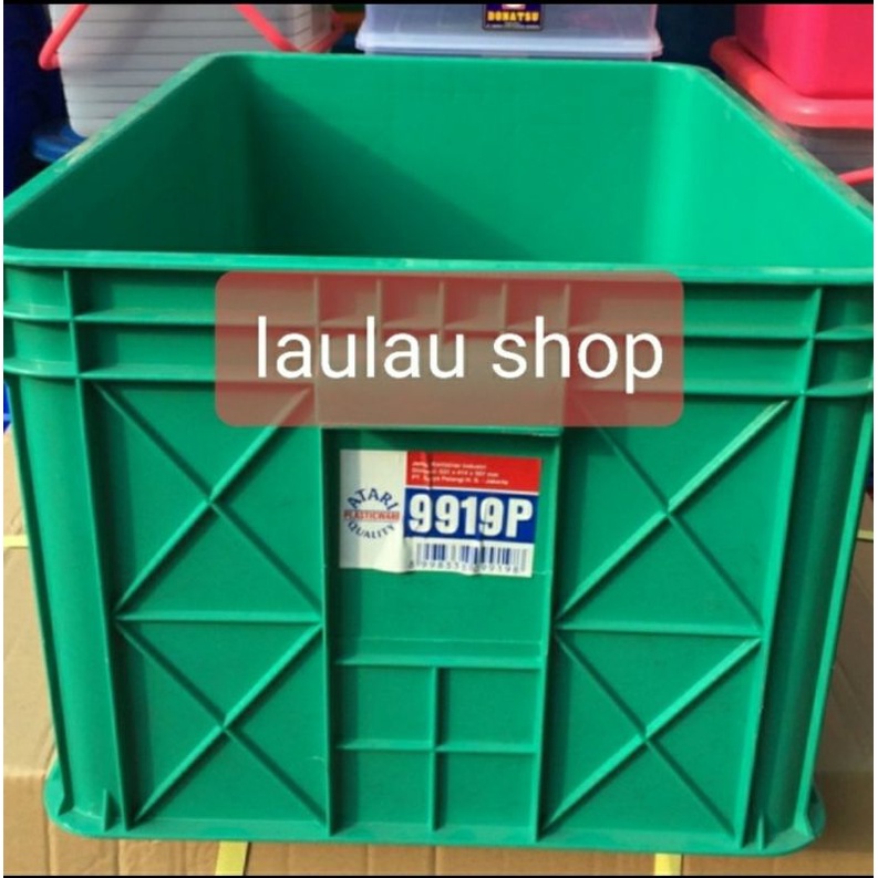 63x41x30 Box Container 68 Liter Atari Green Leaf 9919 P Krat Industri Roti Tempat Penyimpanan Barang
