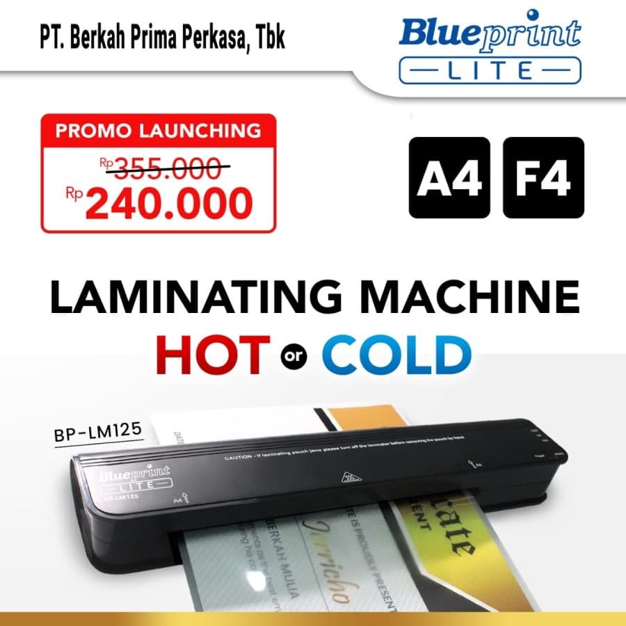 

BLUEPRINT Mesin Laminating Hot and Cold Laminating Machine A4 F4