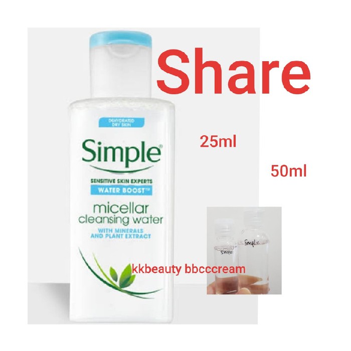 Micellar Water 400ml Boost 25ml Simple - Jual Diskon Cleansing Water