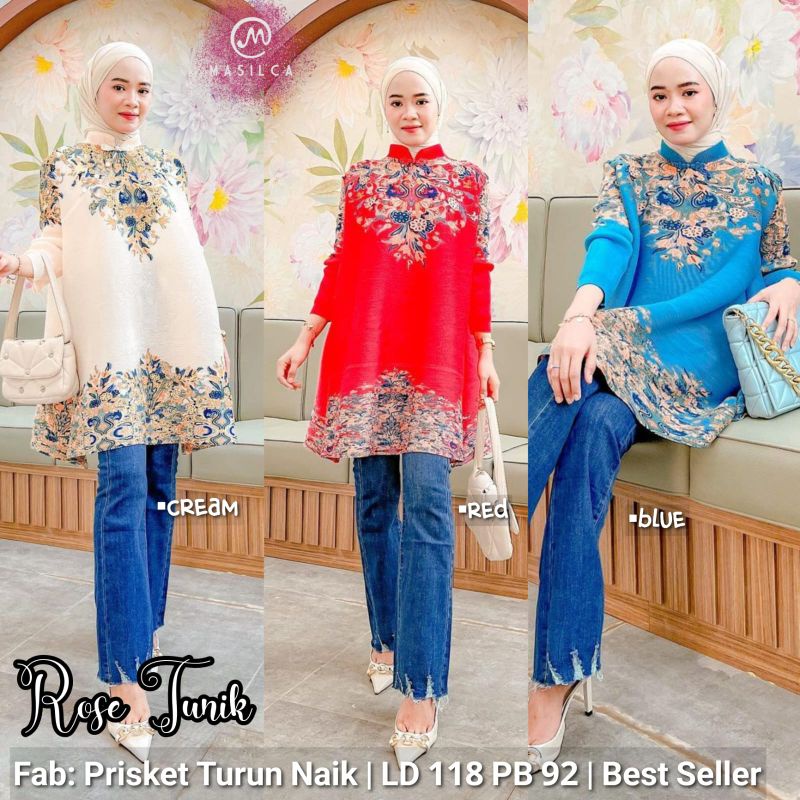 rose tunik//tunik plisket turun naik//ory by masilca
