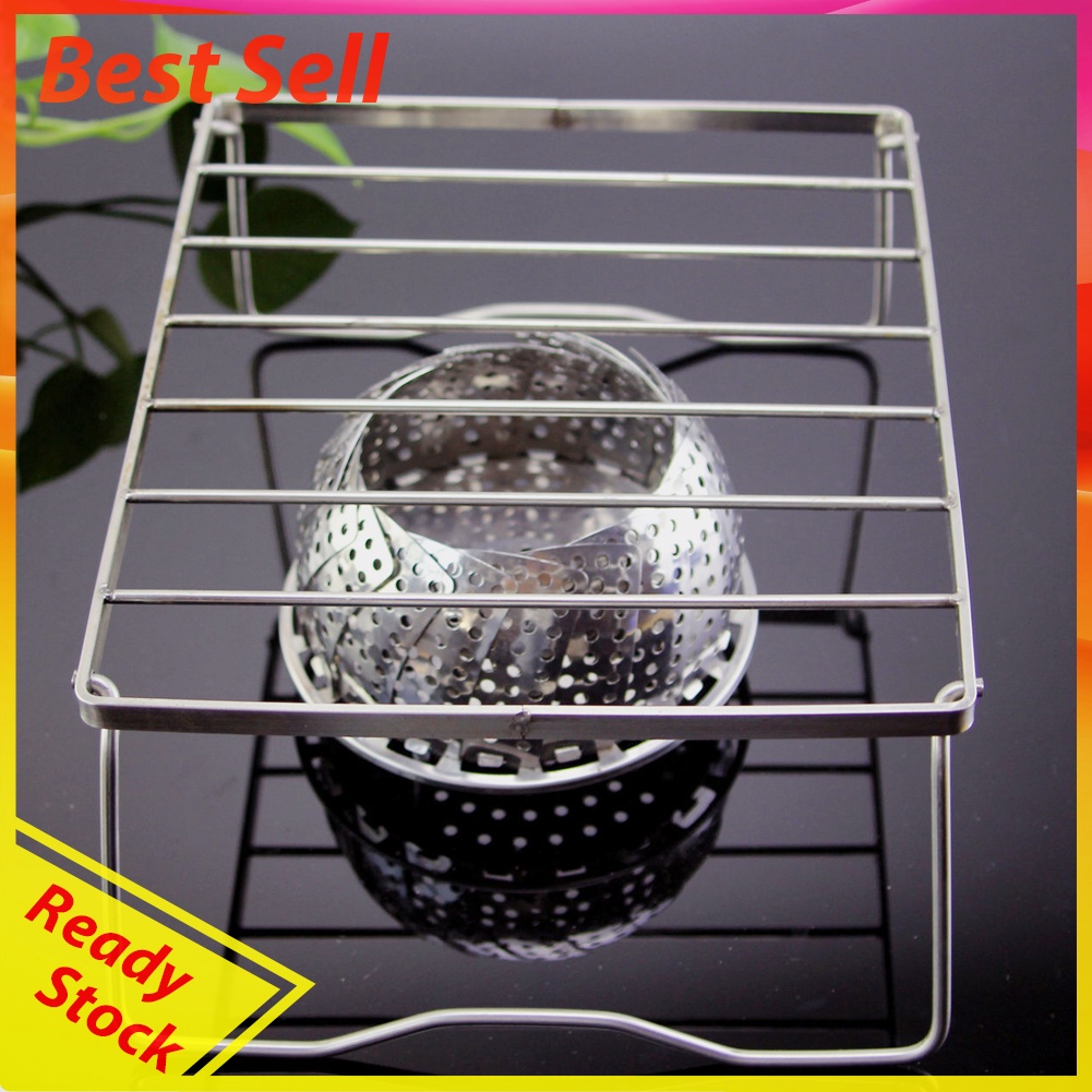 Portable Mini BBQ Grilling Basket w/ Handbag Stainless Steel Barbecue Grill