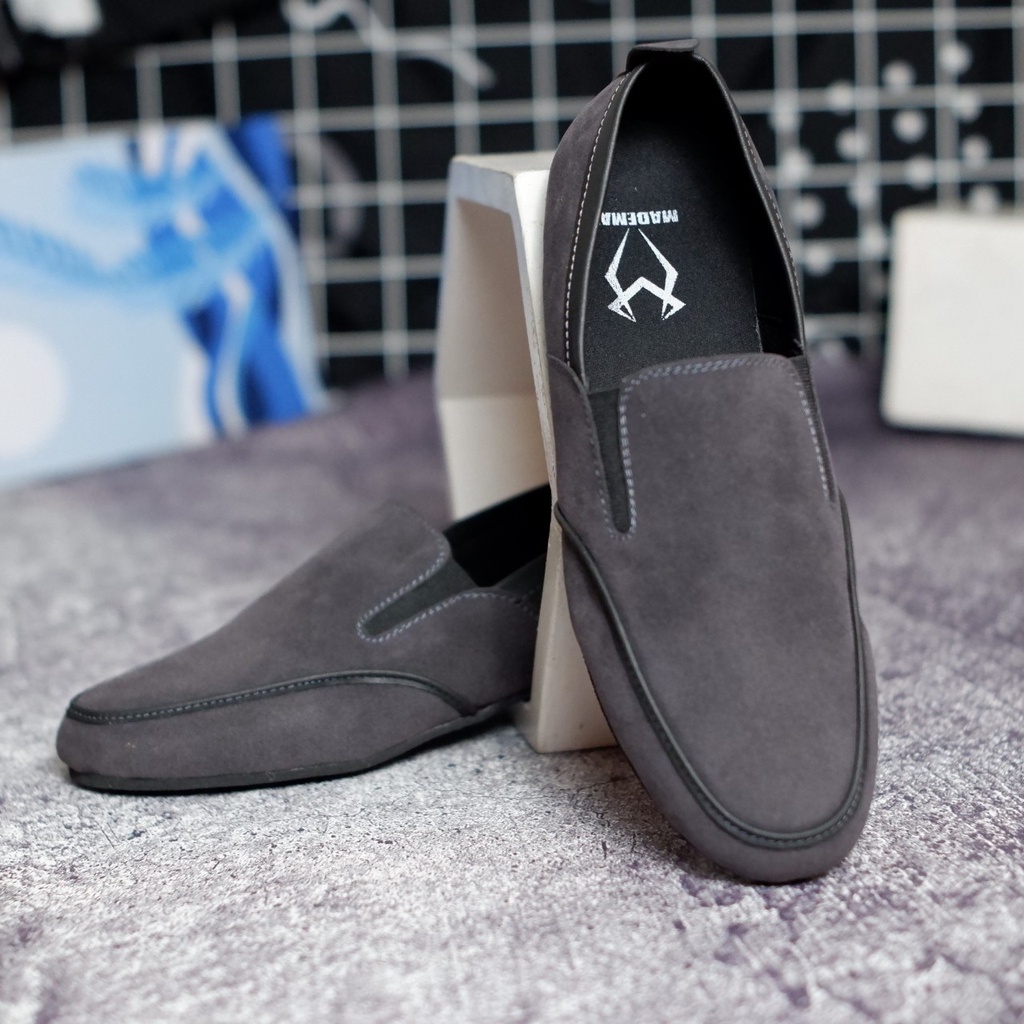 SEPATU SLIP ON PRIA LOAFER DEWASA SUEDE PREMIUM CASUAL FORMAL SLIP ON PRIA KERJA KANTOR GURU PNS PESTA RESMI NYAMAN || SLIP ON PRIA PANSUS BERKUALITAS TRANDY