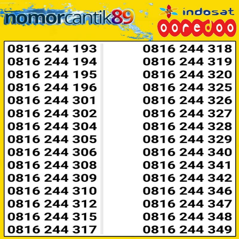 nomor cantik indosat ooredoo kartu cantik