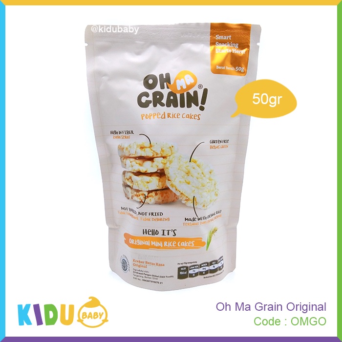 Oh Ma Grain Seaweed Snack Makanan Ringan Cemilan Beras Putih Organik Kidu Baby