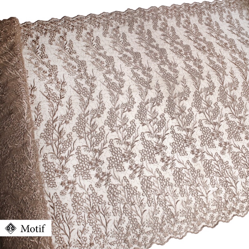 [NEW ARRIVAL] TULLE ETHNIC EMBRODERY TILE BORDIR  BY MAC MOH PER 0.5 M FOR WEDDING  KEBAYA