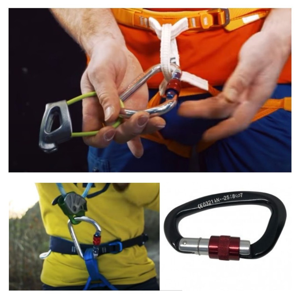 Karabiner Buckle Safety Rope Harness Quickdraw SS Rock Climbing 111140