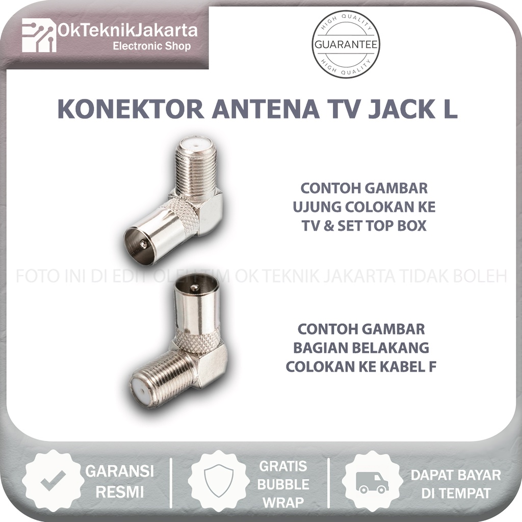 Jack Antena TV L Drat Besi - Konektor L Besi Tebal