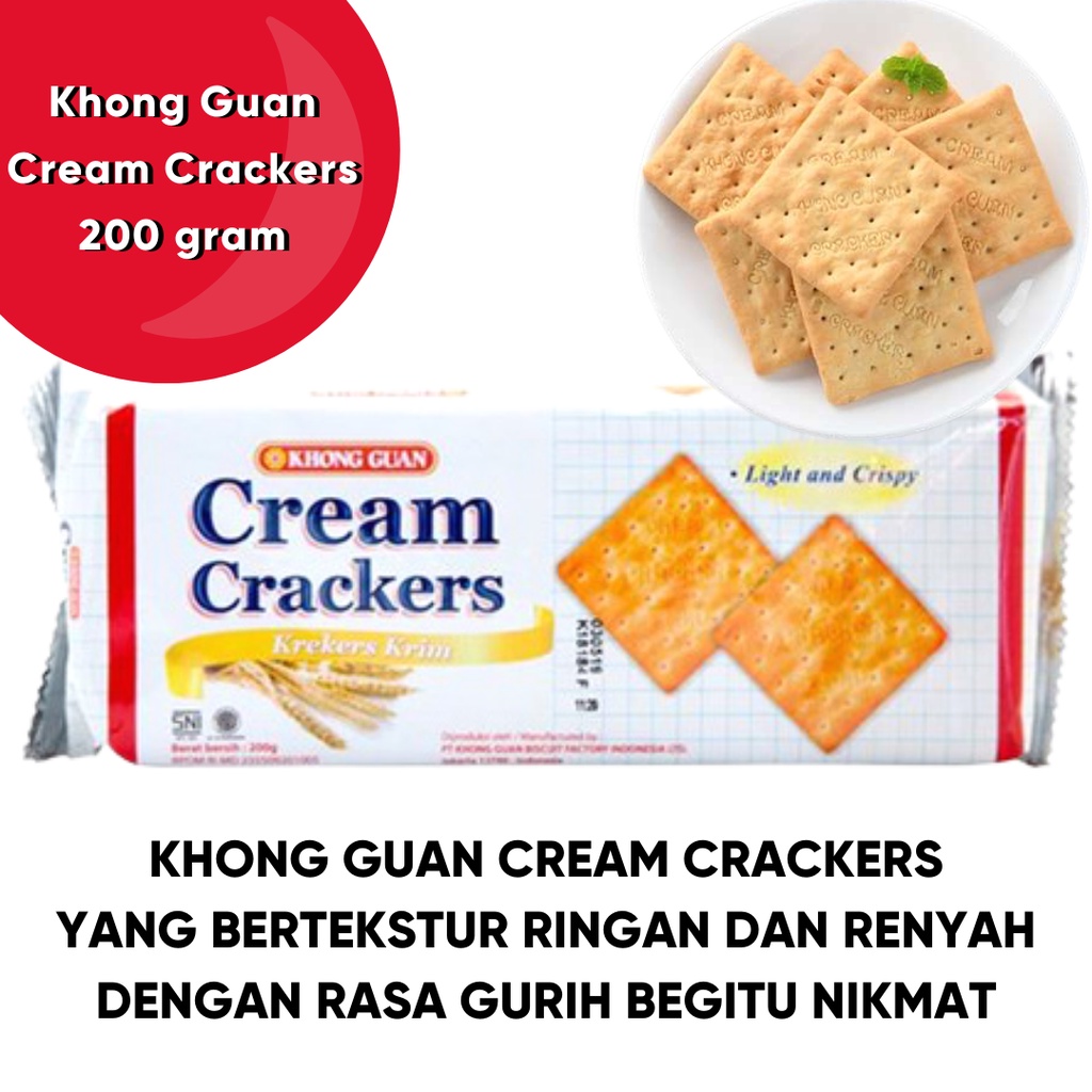 Jual Khong Guan Cream Crackers 200 gram gabin tawar Shopee Indonesia