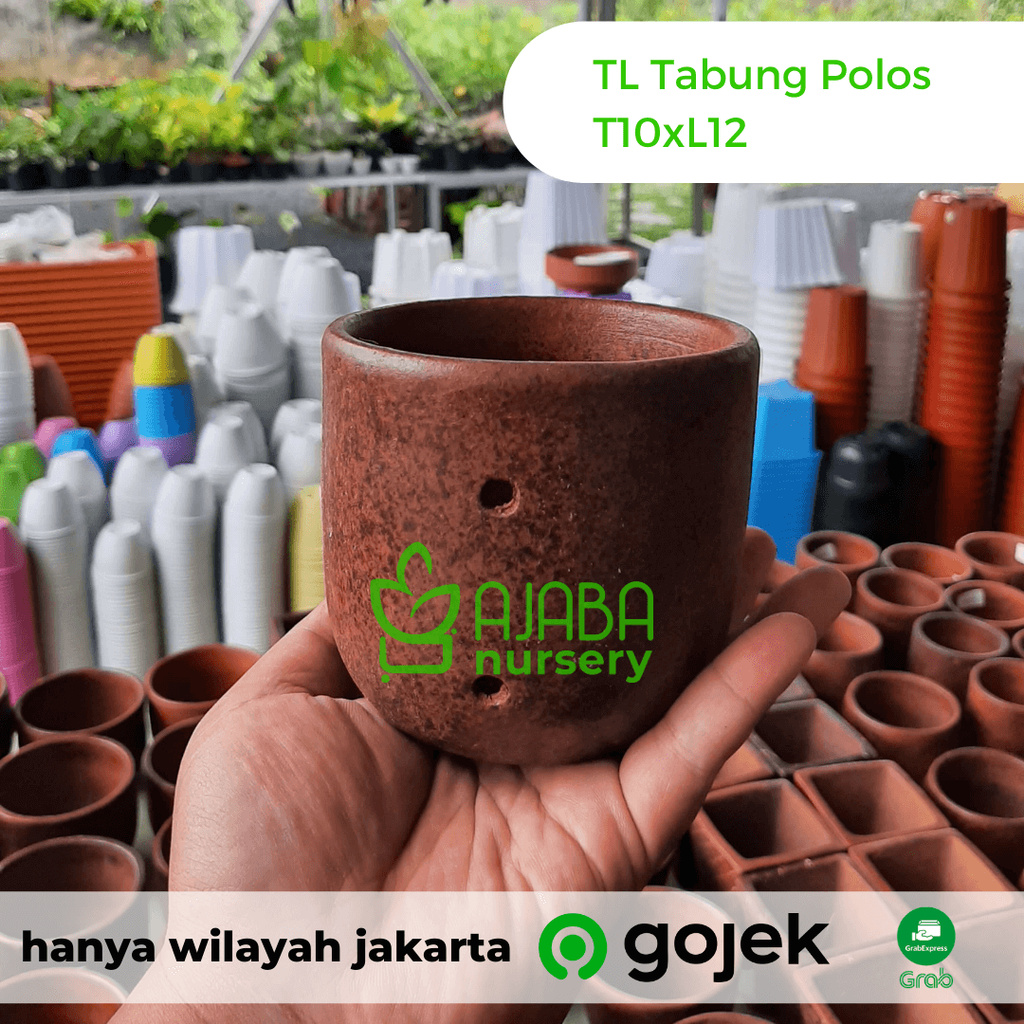 Pot Terakota - Gerabah Asli Lombok - TL Tabung Polos T10 x L12