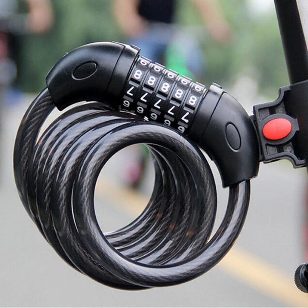 YGRETTE - TaffGUARD Gembok Sepeda Kode Angka 5 Digit Anti Maling Kabel Tebal 1.2M Meter