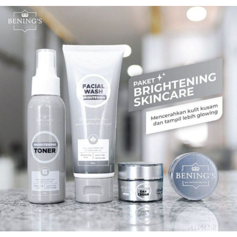 preloved skincare skinnaza dan bening skincare brightening original 100% 2kali pakai