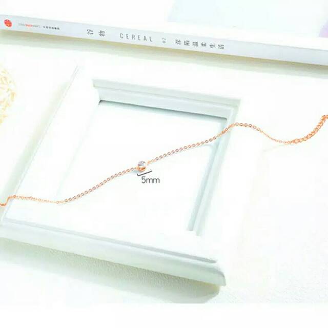 GG Gelang Kaki Aksen Single Diamond Titanium Premium#GK-SD