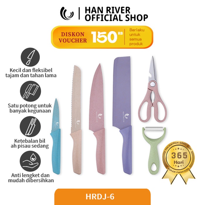 HAN RIVER Pisau / Knife Set 6 Pcs / Kitchen Knife Set