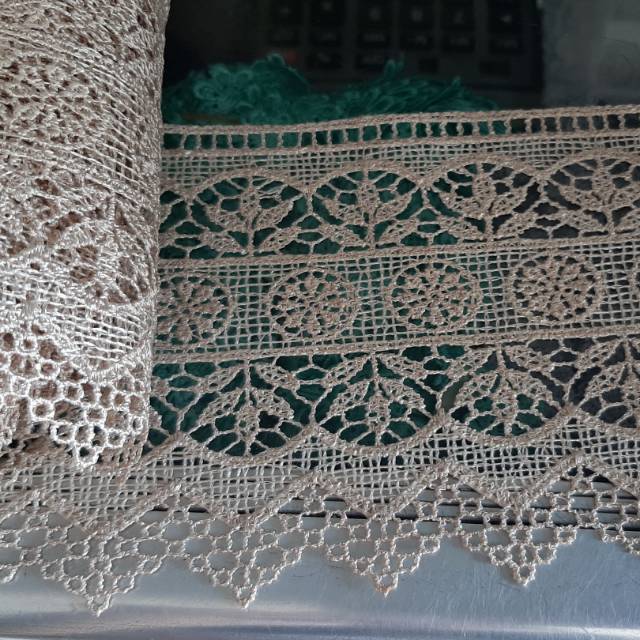 Renda Cream / Renda India / Renda Lebar / Renda Pinggiran/ Bahan Baju 13 meter