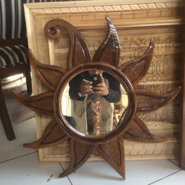 Cermin Hias Matahari Jati Jepara,Cermin Hias Mentari Jati,Cermin Hias Matahari Teletubbies