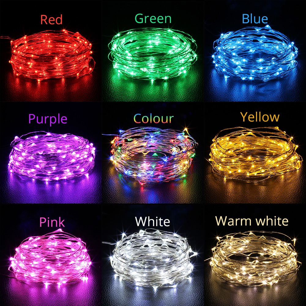 Lampu LED strip String TUMBLR Kawat Hias dekorasi Dengan Baterai Waterproof