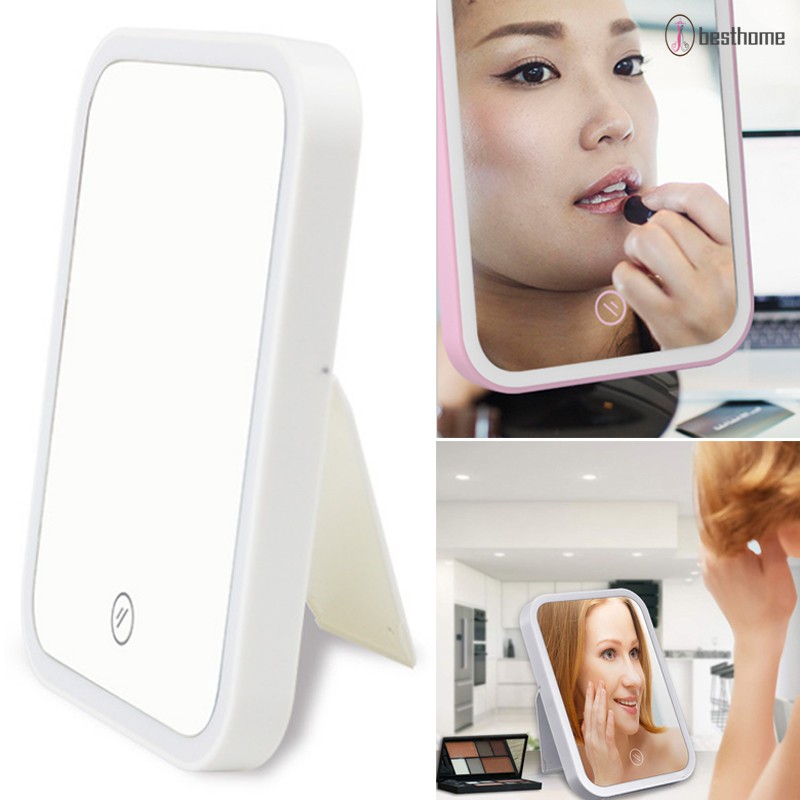 Bh Makeup Mirror With Lights Travel Vanity Mirror Touchscreen Switch Portable For Cosmetic Shopee Indonesia