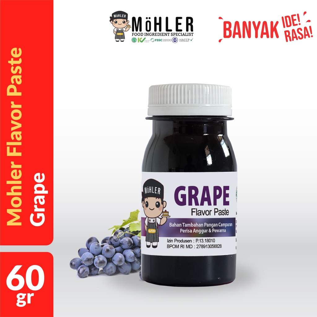 MOHLER Pasta perisa pewarna ANGGUR / GRAPE (KLIK KOMBO HEMAT UNTUK BELI 1 GRATIS 1)