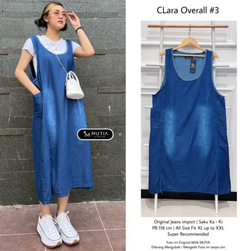 CLARA OVERALL #3 BY MUTIA / OVERALL JEANS WANITA MUSLIMAH / Baju wanita Kekinian