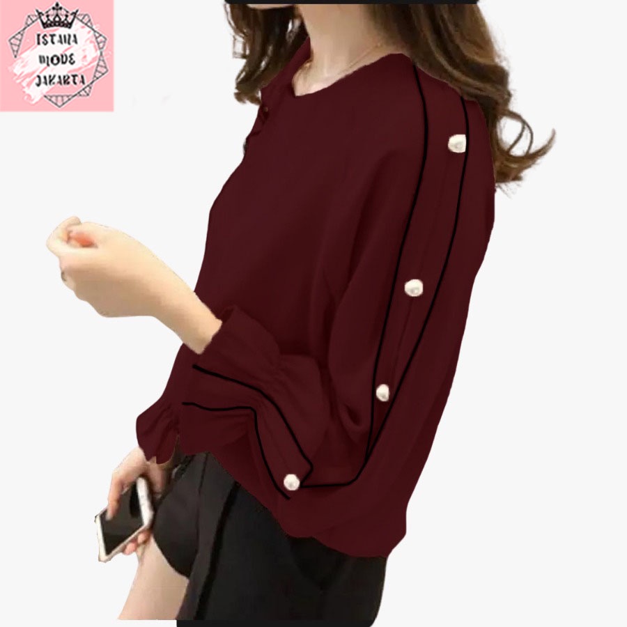 ISTANA MODE JAKARTA Raisa baju atasan wanita terbaru blouse korean style blouse wanita lengan panjang-2