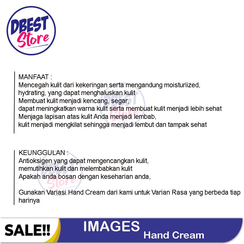 PROMO - 1PCS RANDOM - HAND CREAM IMAGES 30GR / LOTION KRIM TANGAN MENJADIKAN TANGAN HALUS DAN LEMBUT