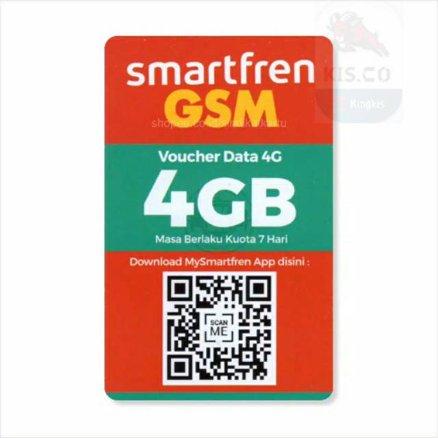 Voucher Smartfren 4GB 7Hari (Kirim Kode Via Chat)