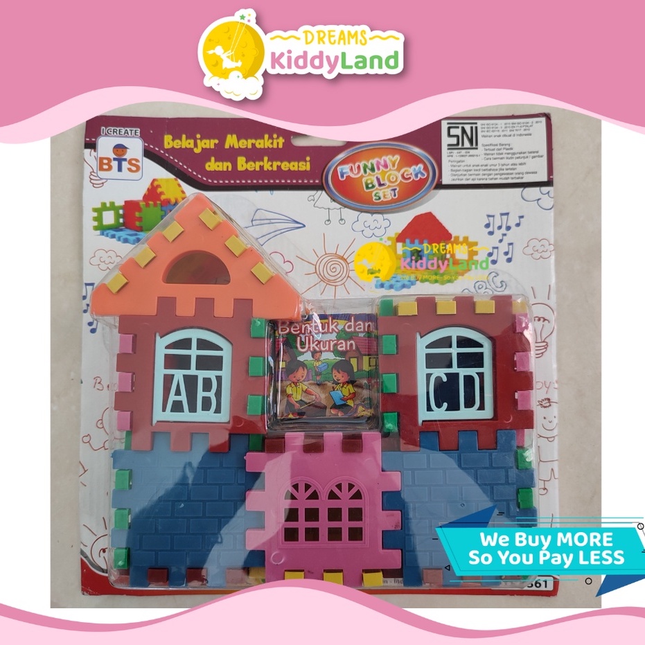 MAINAN ANAK BLOCK BENTUK RUMAH / MAINAN LEGO / MAINAN EDUKASI