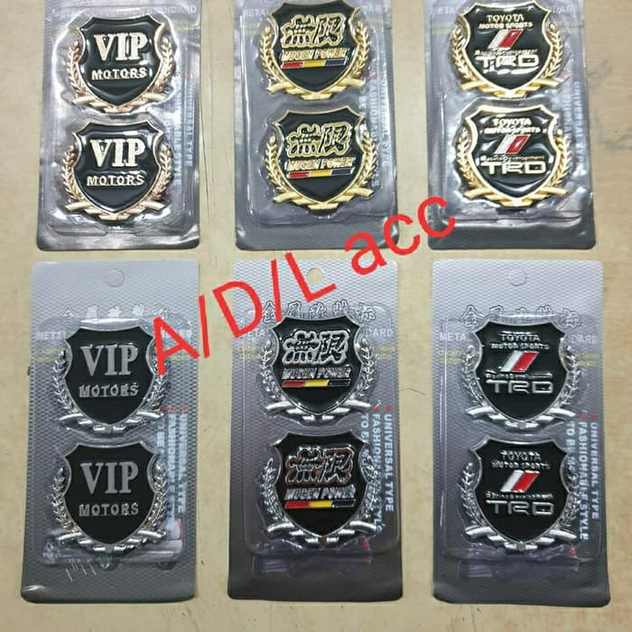 emblem mobil padi stiker mobil keras warna emas TOYOTA NISSAN HONDA