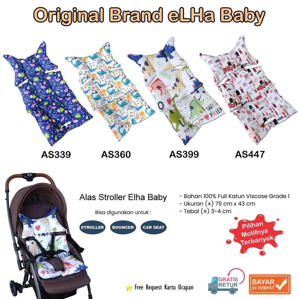 Alas Stroller Bayi 5 Lubang Baby Car Seat Universal Alas Kereta Dorong Bayi Stroller Pad Baby