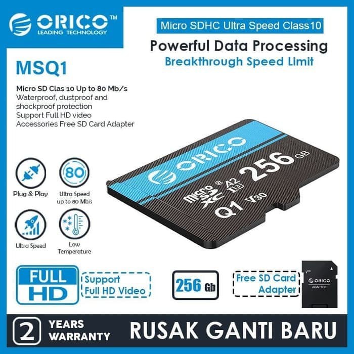 Micro SD Card 256GB Orico High Speed TF Memory Card Orico MSQ1-256GB