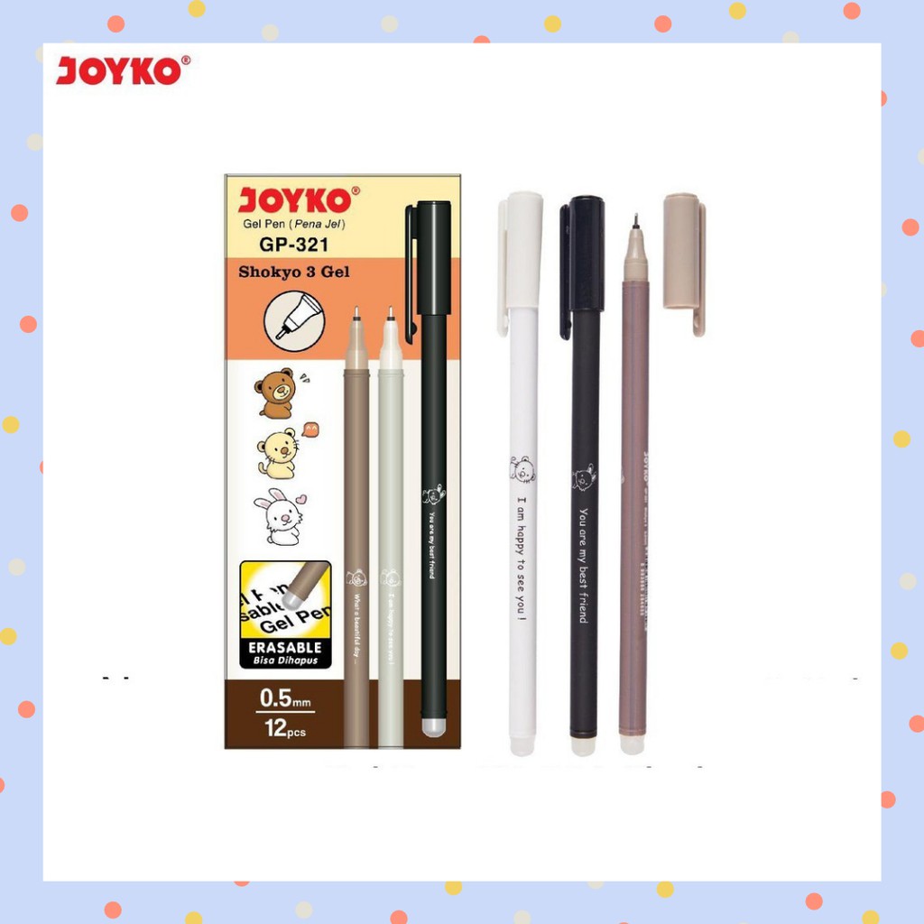 

SN126 Pulpen Gel Joyko GP-321 Shokyo 3 Gel Erasable (Pulpen Bisa dihapus) 0.5mm