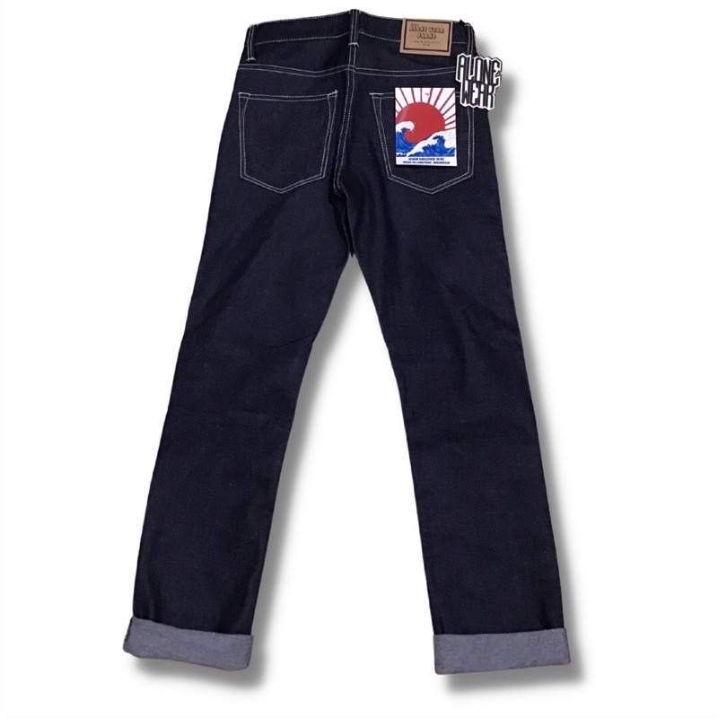 CELANA DENIM SELVEDGE SHELLTICH ALONE WEAR.CO 16 OZ SELVEDGE SHELLTICH DENIM SELVEDGE ARTEESAN 14 OZ