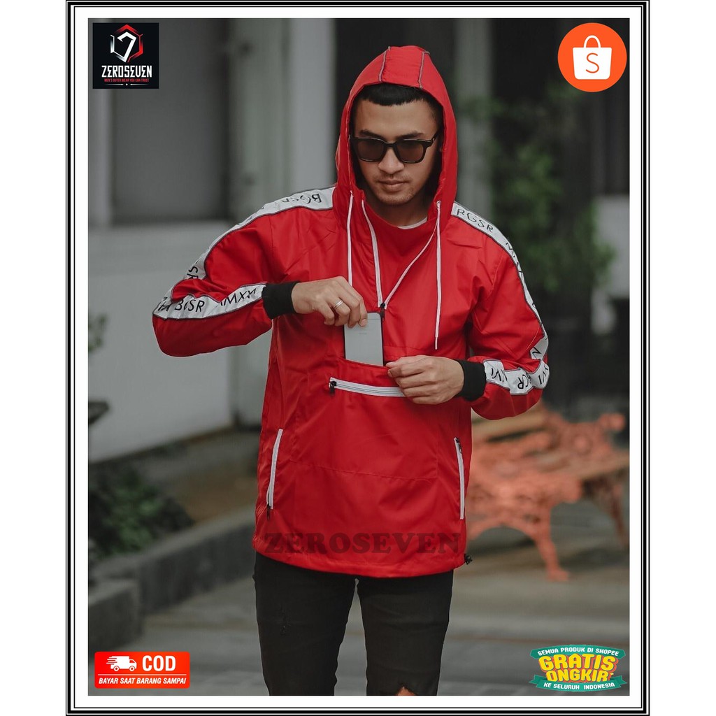 JAKET CAGOULE JAKET WATERPROOF JAKET DISTRO JAKET PRIA JAKET WATERPROOF PRIA HOODIE OUTERWEAR LIMA