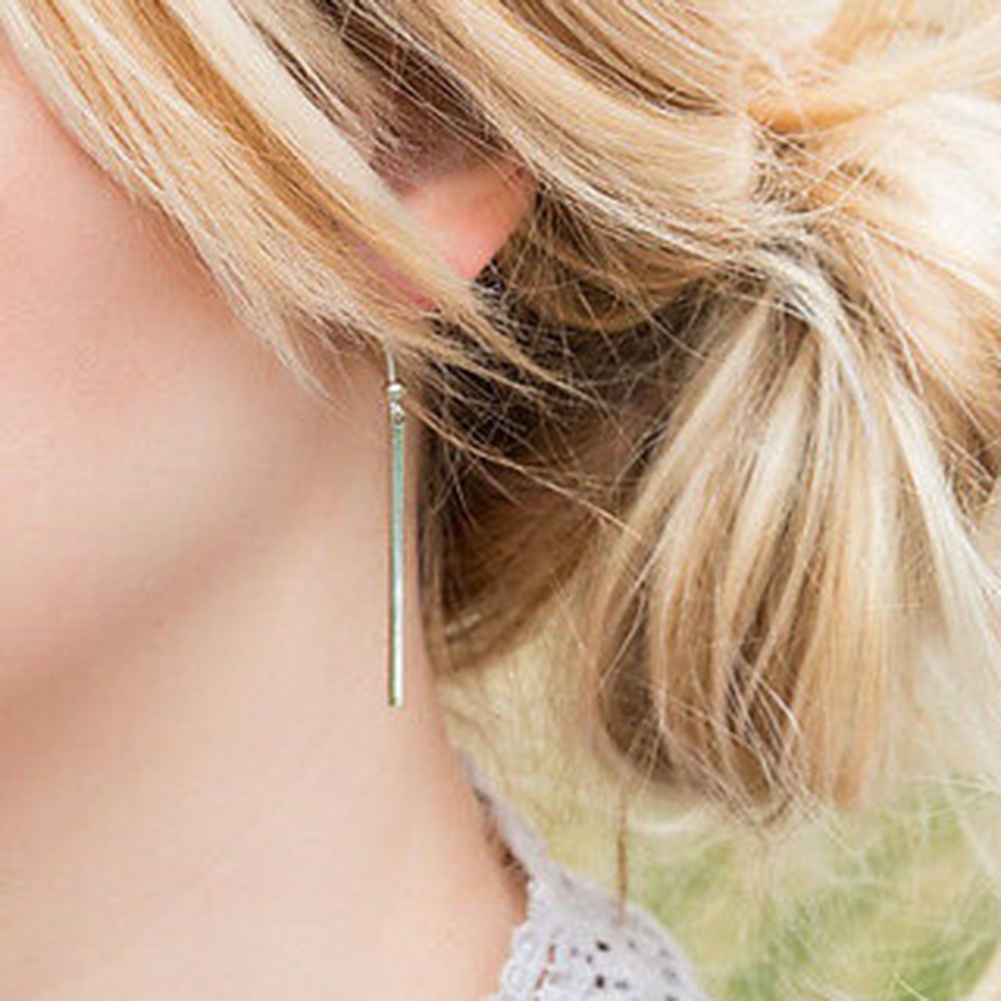 Hu Hu Hu Hu Hu Alat Bantu Pasang Kacamata♡ Anting Kait Gantung Wanita Desain Bar Panjang Untuk Pesta Malamhadiah