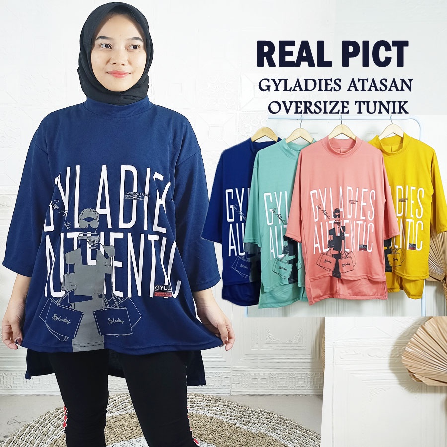 CARLINA GYLADIES ATASAN OVERSIZE TUNIK BLOUSE WANITA