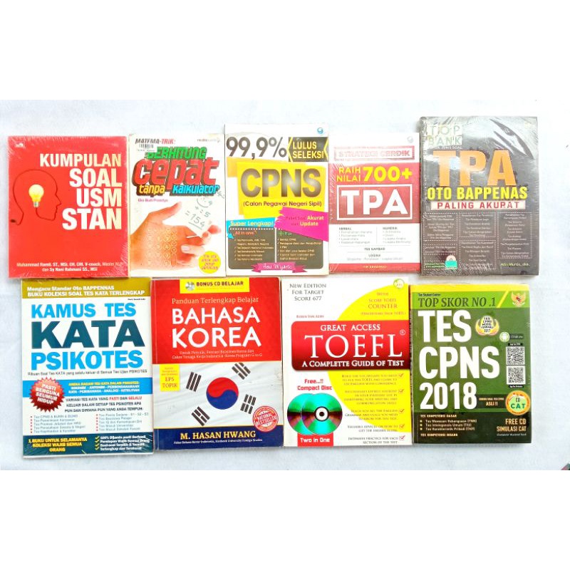 Buku Tes CPNS / Kumpulan Soal USM Stan / TPA / Psikotes / Berhitung Cepat / TOEFL